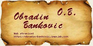 Obradin Banković vizit kartica